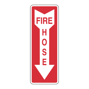 Panneau de signalisation pour tuyau d'incendie Brady, rouge et blanc, résistant à la chaleur et à l'eau, pour intérieur/extérieur - Product Image 1