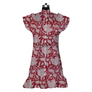 Tunique Kurti en coton imprimée à la main / Vêtements ethniques / Vêtements d'Inde et du Pakistan / Tunique ethnique respirante - Product Image 3