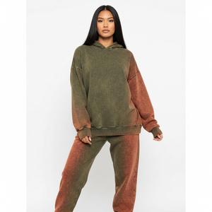 Conjuntos Deportivos Casuales para Mujer, Lavado Ácido, con Pedrería, Color Personalizado, Ligeros, a la Moda, Nuevo Diseño de Invierno, Tallas Grandes - Product Image 5