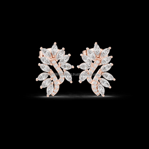 Pendientes de aro de diamante de moissanita de plata de ley 925 para mujer, pendientes de regalo de compromiso, joyería para mujer - Product Image 1