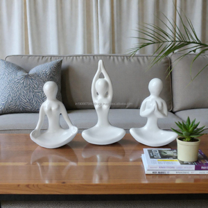 AG Elements - Juego de Figuras de Yoga de Cerámica Hechas a Mano, Escultura Decorativa Temática para Meditación, Adorno Moderno Zen para Mesa - Product Image 4