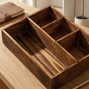Boîte à thé en bois de luxe moderne, artisanale et écologique, 4 compartiments, élégant organiseur pour sachets de thé, épices, herbes, cadeaux - Product Image 4