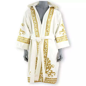 Robe en soie noire pour homme avec bordure argentée, coupe classique, respirante, vêtements d'arts martiaux, taille adulte - Product Image 6