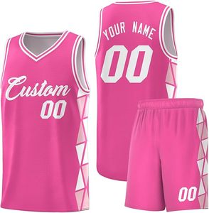 Robe de basket-ball sexy blanche et rose pour femmes, uniforme tendance - Product Image 1