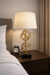 Fabric Net Metal Lamp Shade Decorative <b>Desk</b> Lamp Creative Weave Design Halogen Bulbs Warm White Light Eye Caring Minimalist - Product Image 2