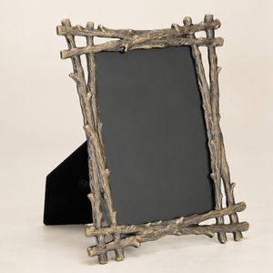 Antique Bronze Metal <b>Twig</b> Photo Frame Luxury Nature-Inspired Faux Branch Picture Frame for Tabletop Home <b>Decor</b> and Wedding Gifts - Product Image 1