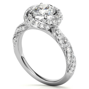 Elegante Anillo de Compromiso de Oro Sólido de 18k con Diseño de Halo Trenzado y Diamante Cultivado en Laboratorio para Mujeres y Chicas, Ideal para Fiestas - Product Image 2