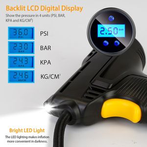 Pompa d'Aria Elettrica Portatile DC 12V con Luce LED, Gonfiatore Digitale per Pneumatici Auto 150PSI, Compressore d'Aria per Auto - Product Image 4