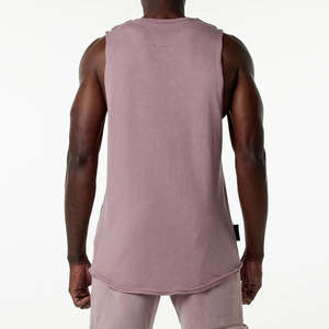 NESTA SPORTS Customization Workout Fitness Sport Raw Cut Pink Acid Wash <b>Singlets</b> Tank Top <b>for</b> <b>Men</b> - Product Image 3