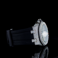Montre de luxe automatique mécanique en acier inoxydable de qualité export, sportive, avec cadran en diamant, verre saphir et mouvement ETA VVS Moissanite