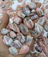 Cabochons d'Opale Rose Naturelle |   Pierres brutes polies de formes mixtes ovales/poire pour la fabrication de bijoux |   Color Play Third Party