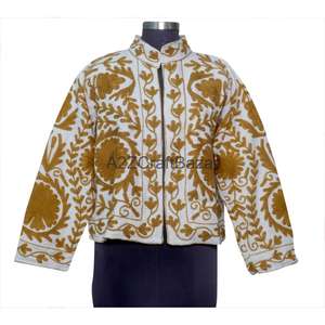 Chaqueta Bordada de Algodón TNT Ecológica con Volantes Tejidos Suzani, Estilo Boho Vintage para Mujer, Marca A2ZCraftBazar - Product Image 1