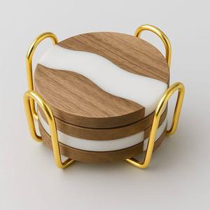 Modern Resin River Wood Square <b>Coaster</b> Set Handmade Decorative <b>Drink</b> <b>Coasters</b> 350mm Diameter for Coffee Table Home and Office - Product Image 1