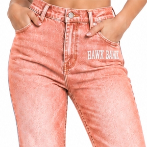 Jean évasé pour femme en denim, coupe large, finition délavée, style décontracté moderne, longueur pleine, pour le printemps - Product Image 4