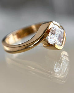 IGI/GIA Lab Grown Vintage 14K oro blanco boda/anillo de compromiso Unisex corte diamante para fiesta de aniversario regalo pera corte diamante - Product Image 3