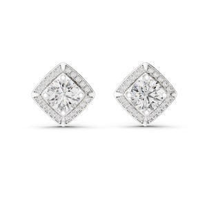 Pendientes de Moissanita con Diseño de Halo Acolchado de Primera Calidad para Boda, Compromiso, Joyería Elegante para Uso Diario, Pendientes de Lujo - Product Image 2