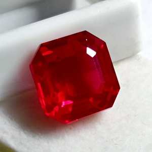พลอยทับทิมแดงธรรมชาติ Zubeda Gems พลอยหลวม หินประจำเดือนเกิดเดือนกรกฎาคม คุณภาพพรีเมียม รับรองโดยผู้เชี่ยวชาญจากภายนอก รัฐราชสถาน - Product Image 1