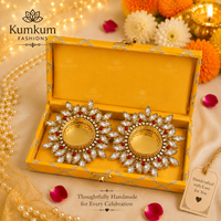 Caja de Regalo Festiva Hecha a Mano en India con Portavelas para Velas de Té, Recuerdo de Boda, Regalos de Diwali, Regalos para la Fiesta de Ganesha Pooja