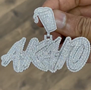 Luxury Moissanite <b>Custom</b> <b>Name</b> Pendant <b>Necklace</b> 925 Silver Iced Out Script Letter Hip Hop Jewelry Unisex Fashion Gift - Product Image 1