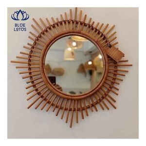 TOP SELLING 2026 Rattan Mirror Handcrafted Strong <b>Frame</b> Wall Decor Create Cozy Ambience And Highlight Wall Design For Cafe - Product Image 6