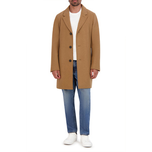 CHALASA SPORTS Manteau long en laine pour homme, col en V, style trench-coat, streetwear, mode, chaud, décontracté, double boutonnage, automne-hiver - Product Image 1