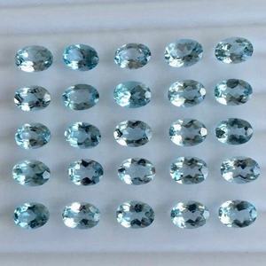 Topaze bleu ciel naturelle de 5 mm 7 mm, taille ovale facettée, pierre précieuse en vrac, qualité incroyable, véritable pierre de topaze au prix de gros d'usine - Product Image 1