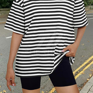 Camiseta de manga corta para mujer, oversize, de algodón, personalizada, ropa al por mayor. - Product Image 6