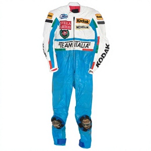 Traje de Carreras Fausto Gresini MotoCP Garelli de 1 Pieza en Cuero Vacuno/Canguro para Motociclismo/Traje de Pista/MotoCp para Motociclistas Profesionales - Product Image 1