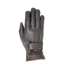 Gants de sport d'hiver pour hommes en cuir, à doigts entiers, compatibles écran tactile – Coupe-vent, imperméables, chauds et protecteurs, avec fermeture à lacets pour l'équitation - Product Image 1