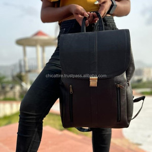 New Style Vintage Look Black Genuine Leather Backpack Travel Backpack Office Leather Large Capacity Travel <b>Bag</b> for <b>Men</b> and Women - Product Image 3