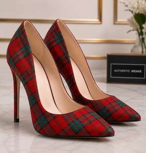 Chaussures à talons hauts élégantes pour femmes, style escarpins à talon aiguille, motif tartan écossais spécial mariage, pour club, design personnalisé, fournisseur en gros - Product Image 3