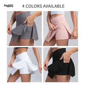 Best Price Custom Sports Wear Sexy <b>Elastic</b> Breathable Nylon Training <b>Skirts</b> for Badminton Tennis Dance Fitness Plus Sizes Pocket - Product Image 5