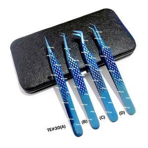 Pince à épiler à poignée en diamant avec Logo personnalisé pour Extension de cils avec Kit magnétique pince à cils en acier inoxydable argenté - Product Image 3