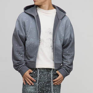 Conjunto deportivo de dos piezas con pedrería para hombre, hecho de algodón/poliéster, de alta calidad y gran éxito de ventas. - Product Image 2