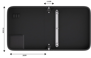 Chúng tôi kho trong kho chống cháy 3 vòng chất kết dính với dây kéo trang rõ ràng bảo vệ & Net bút chủ tương thích nộp hồ sơ sản phẩm - Product Image 3