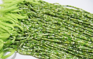 Cuentas facetadas de ópalo verde natural en forma de rondel, tamaño 2 mm, 13 pulgadas de largo - Product Image 2