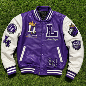 Chaqueta Varsity de Invierno Personalizada para Equipo, Parche de Letras de Chenilla de Alta Calidad, Mangas de Cuero PU, Cuello Acanalado, Club Deportivo de Béisbol - Product Image 6