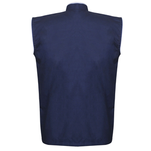 Tactus Industries Professional Barber Shirt Jacket for <b>Men</b> <b>Black</b> Sleeveless 2 Pockets for Barber Tools One Way Zipper Breathable - Product Image 5