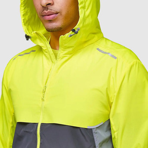 High Quality Custom Men's Winter Windproof Waterproof Breathable Hooded Windbreaker <b>Jacket</b> with Front Logo for Running Training - Product Image 4