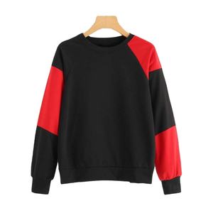 OEM/ODM Girls <b>Sweatshirts</b> Plain Color Block Soft Fabric <b>Cute</b> <b>Sweatshirt</b> for Women - Product Image 1