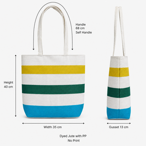Wholesale Multicolor Striped Laminated Jute Beach <b>Tote</b> Bag Eco Friendly Reusable Large Shopping Bag Custom Logo Manufacturer OEM - Product Image 2