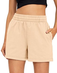Shorts de sport décontractés pour femmes, taille haute, élastiques, respirants, avec imprimé dessin animé, couleur délavée, style jupe-short, pour l'été - Product Image 5