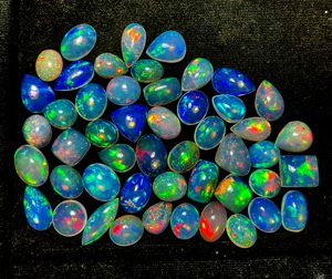 Lot de cabochons d'opale d'Éthiopie naturelle, petite taille, 0,50 à 1 carat, opale de feu authentique, pierre pour la création de bijoux - Product Image 4