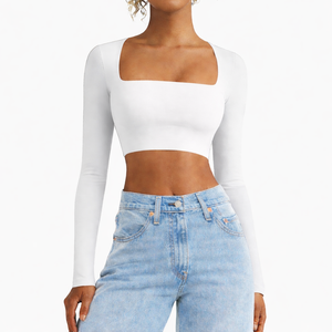 Unisex Biowash Super Soft Combed 100% Organic Cotton Solid Color Crop <b>T</b>-Shirt Appliques Hole Breathable Comfortable Eco-Friendly - Product Image 2