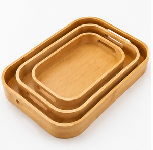 Handmade Wooden Serving Tray Decorative Breakfast Coffee <b>Table</b> Tray Rectangular Home Restaurant Hotel Tableware - Product Image 6