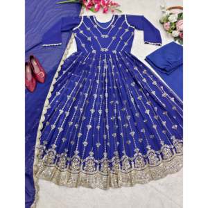 Vestido de Fiesta de Diseño con Corte en A, Cintura Natural y Dupatta Elegante - Product Image 3