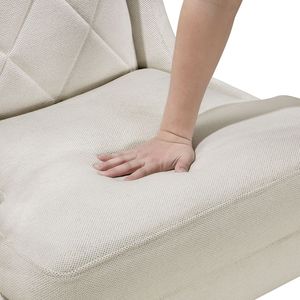 Fauteuil d'appoint moderne de luxe 1 pièce avec dossier haut, revêtement en chenille taupe, pieds en métal finition dorée, ressorts ensachés, motif losanges, pour salon - Product Image 5
