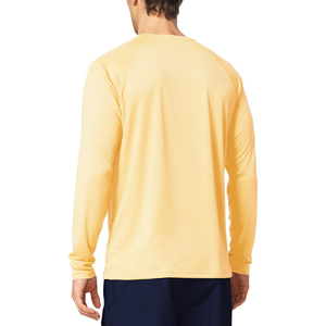 เสื้อแรชการ์ดแขนยาวผู้ชายรุ่นล่าสุดปี 2026 สีเหลือง แห้งเร็ว ป้องกันแสงแดด UPF 50+ ผลิตจากโพลีเอสเตอร์ เสื้อคอมเพรสชั่น - Product Image 2