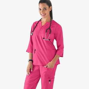 Custom Nursing Scrub <b>Top</b> New Design <b>Long</b> <b>Sleeve</b> Knitted High Quality Summer Wear <b>Longline</b> Slim Fit Women's Scrub <b>Tops</b> - Product Image 2