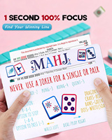 4 pièces Marqueurs de ligne de Mahjong modernes de style américain, Accessoires de Mahjong, Cadeaux, Superpositions pour la lecture guidée destinées aux personnes atteintes de TDAH et de dyslexie